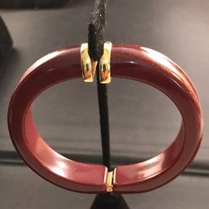 Vintage Avon Lucite and Gold Bangle Bracelet